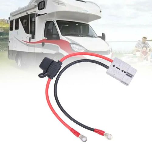 Rouge Noir - Connecteur De Charge De Batterie De Voiture, Câble'extension De Câble Solaire 50 Amp, Prise De Plomb À Cosse M8 Terminal