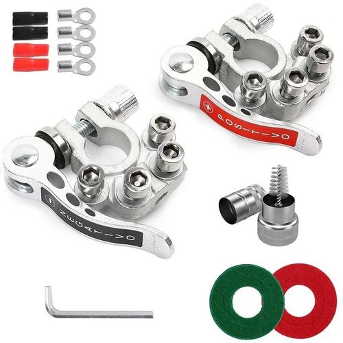 Nettoyant Pour Cosses De Rondelle - Câble Principal De Batterie, Sans Outils, Déconnexion Rapide, Connecteurs D'arrêt Post-Terminal, 12v 6v 24v, Bateau, Voiture De Course, Tracteur Utv, Camion, 1 Paire
