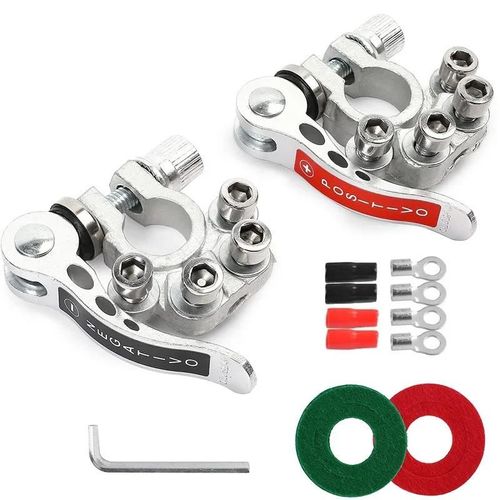 Wsaher Cosse - Câble Principal De Batterie, Sans Outils, Déconnexion Rapide, Connecteurs D'arrêt Post-Terminal, 12v 6v 24v, Bateau, Voiture De Course, Tracteur Utv, Camion, 1 Paire