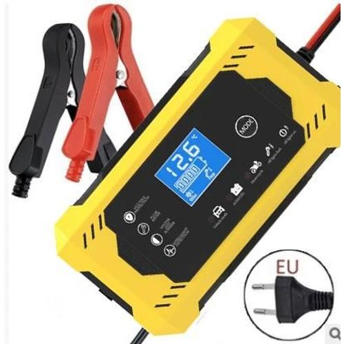 Style2 Jaune Euplug - Chargeur De Batterie De Voiture 12v 6a, Charge Rapide Intelligente, Type De Réparation'impulsions, Arrêt Automatique, Double Mode, Plomb Acide, Pour Moto Et Camion