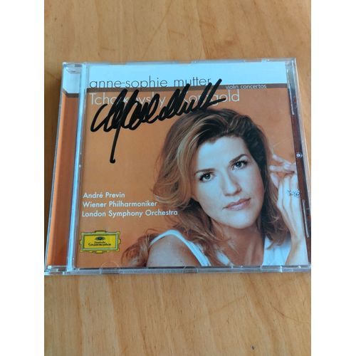 Autographe Anne-Sophie Mutter Cd Tchaïkovski Korngold