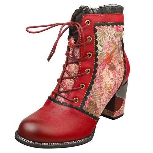 Laura Vita Maevao 14 Femme Bottes Rouge Multicolore