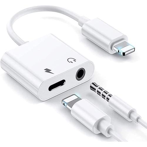 Adaptateur Casque pour iPhone?Certifié MF? 2 en 1 Lightning vers Jack 3,5  mm Prise Casque Adaptateur câble AUX câble de Charge Compatible avec iPhone  14/13/12/11/XS/XR/8/7