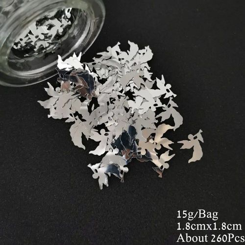Confettis à paillettes pour Table de fête prénatale,15g,décoration pour poussette de 1er anniversaire it's A Boy et Girl - Type Silver Angel
