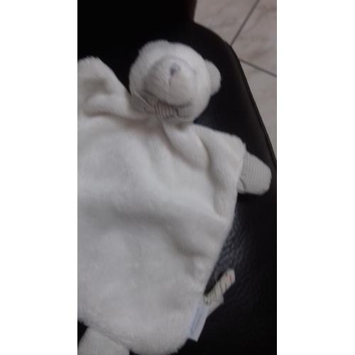 Doudou Ours Jacadi Blanc Et Beige