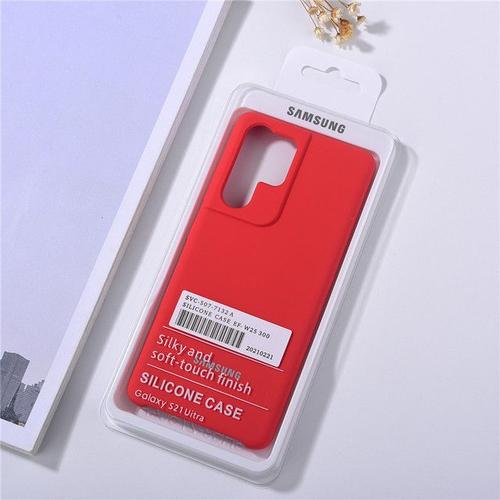 Coque En Silicone Ultra Fluide Pour Samsung Galaxy S21 S21 + S21 Housse Soyeuse Et Douce Au Toucher Coque Ouverte [Article Pour Ce Lien: S21ulrta Rouge]