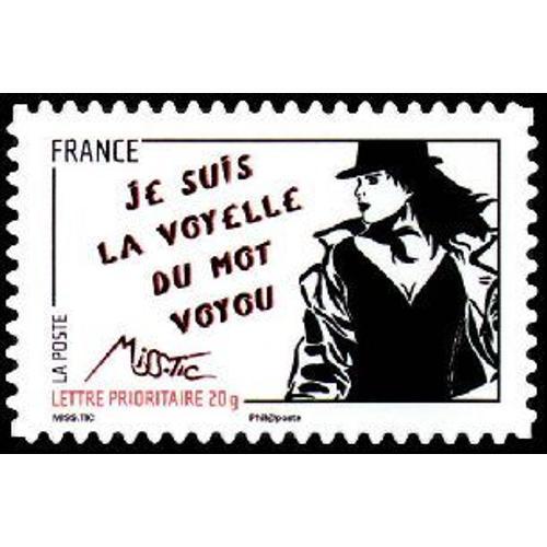 Timbre France 2011 Oblitéré - Journée De La Femme , Illustrée Par Des Dessins De Miss Tic Je Suis La Voyelle Du Mot Voyou- Prioritaire 20 G Yt539
