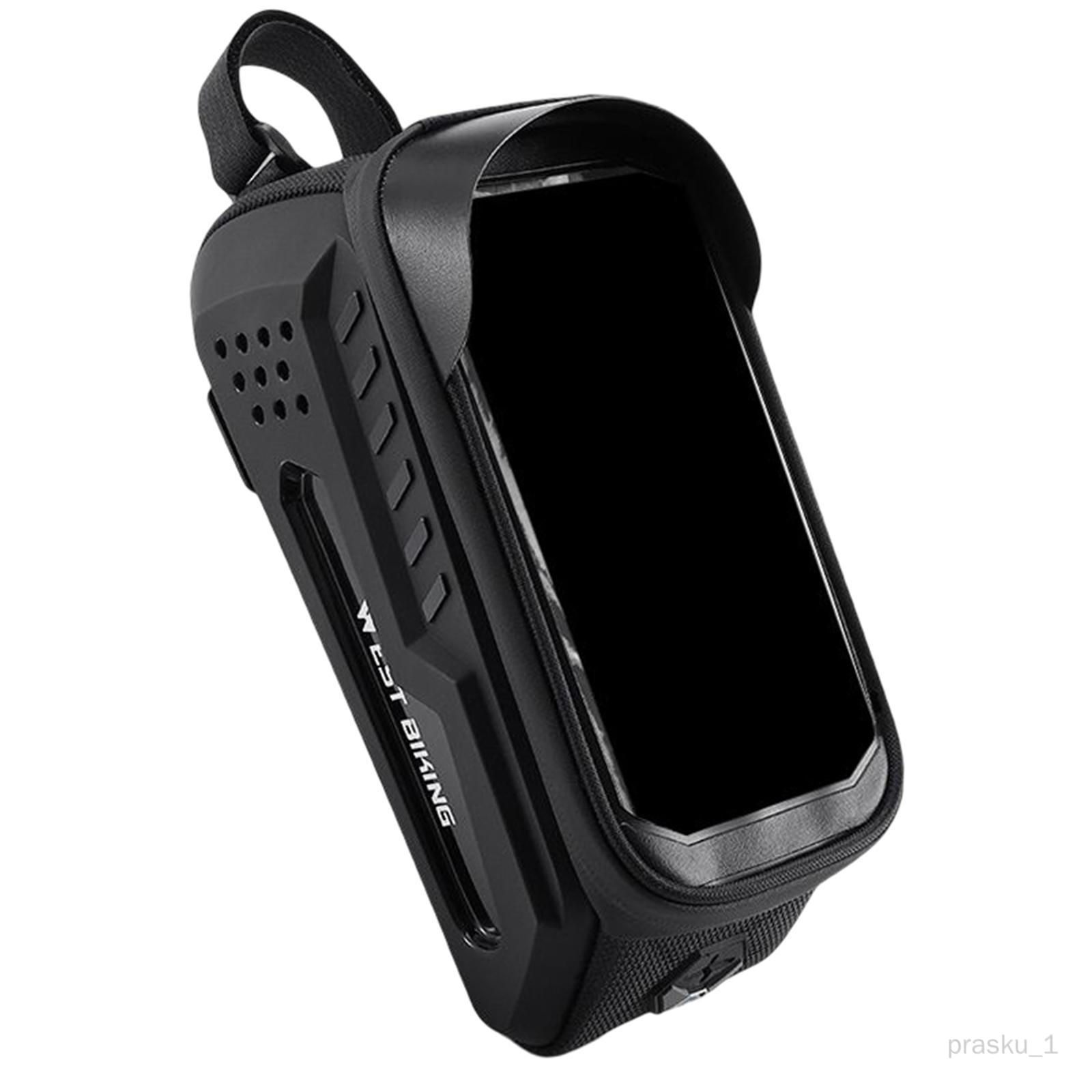 Prasku Sac De Cadre De Vélo : Sac De Montage De Téléphone Pour Tube Supérieur De Vélo De Route, Vtt, Vélo, Pochette De Rangement Étanche Pour Support , Le Noir