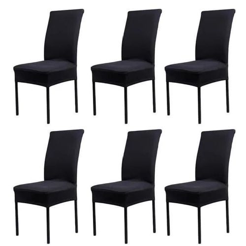Lot De 6 Housses De Chaise Extensibles Universelle - Moderne - Noir