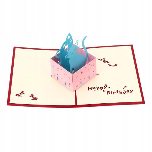 1pc Gâteau D'anniversaire Cartes D'anniversaire 3d