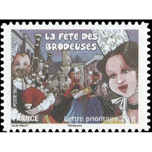 Timbre France 2011 Oblitéré - La Fête Des Brodeuses De Pont-L'abbé - Prioritaire 20 G Yt572