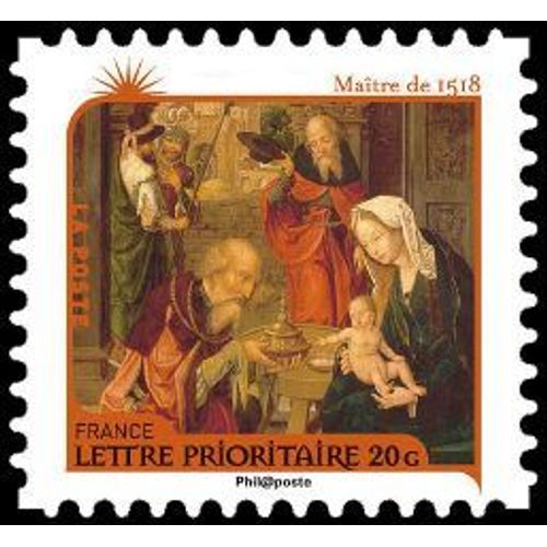 Timbre France 2011 Oblitéré - Nativité - Maître De 1518 Triptyque De L'adoration Des Mages- Prioritaire 20 G Yt628