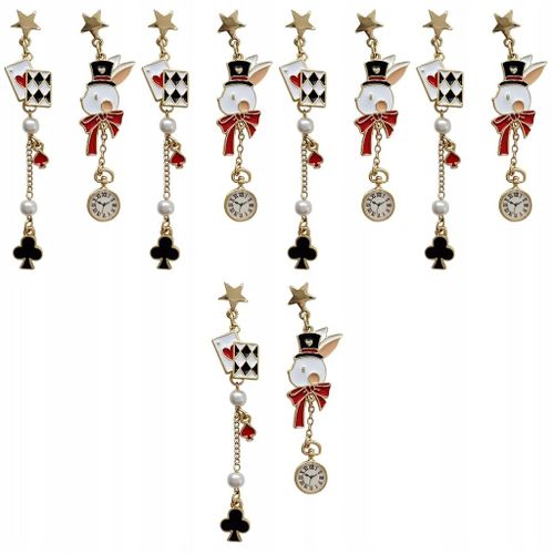Bijoux D'oreille Boucles D'oreilles Lapin Poker Drôle 5 Paires