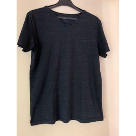T-Shirt Manches Courtes Bleu Marine Chiné Teddy Smith Col V Medium
