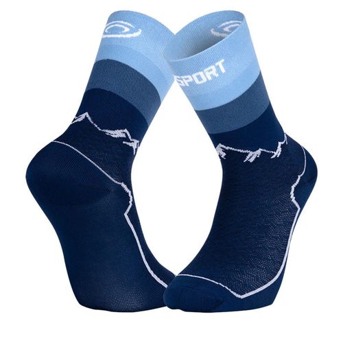 Chaussettes De Marche Randonnée Bv Sport Socquette Double Gr Haute - Polyamide Bleu Marine