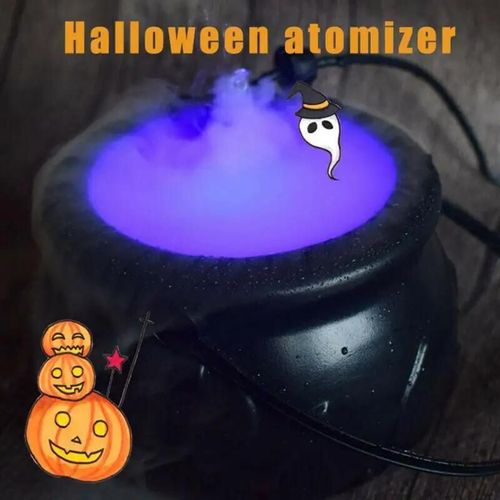 xxx - UE - Machine À Fumée Pour Halloween, Brumisateur De Couleur Changeante, Forme De Chaudron, Brumisateur Eu/us/uk, Accessoires De Décoration De Fête De Vacances