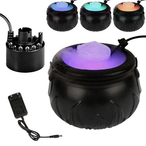 Black flame basin - UE - Machine À Fumée Pour Halloween, Brumisateur De Couleur Changeante, Forme De Chaudron, Brumisateur Eu/us/uk, Accessoires De Décoration De Fête De Vacances