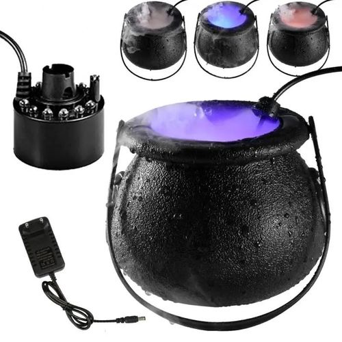 Frosted basin - UE - Machine À Fumée Pour Halloween, Brumisateur De Couleur Changeante, Forme De Chaudron, Brumisateur Eu/us/uk, Accessoires De Décoration De Fête De Vacances
