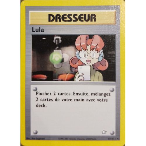 Carte Pokemon Française Très Rare = Lula - Dresseur - N° 87/111 * - 1ère Édition - Wizard - Série Néo Genesis De 2001