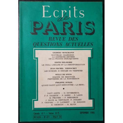 Ecrits De Paris 471