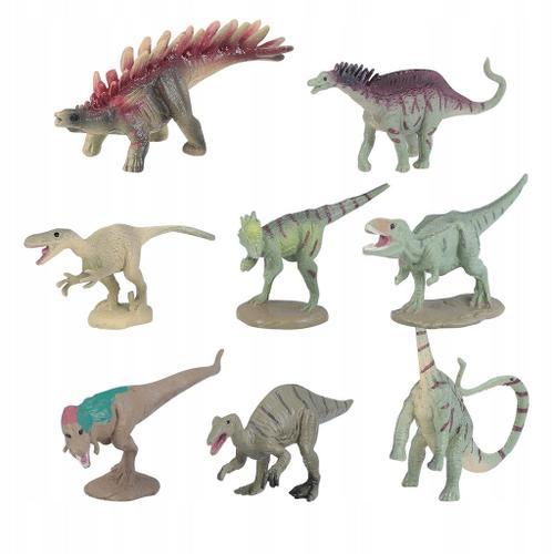 8pcs Jouets De Dinosaures En Plastique