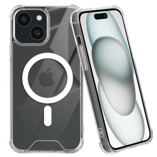 Coque Magsafe Pour Iphone 15 Silicone Gel Coins Renforcés Antichoc Transparent