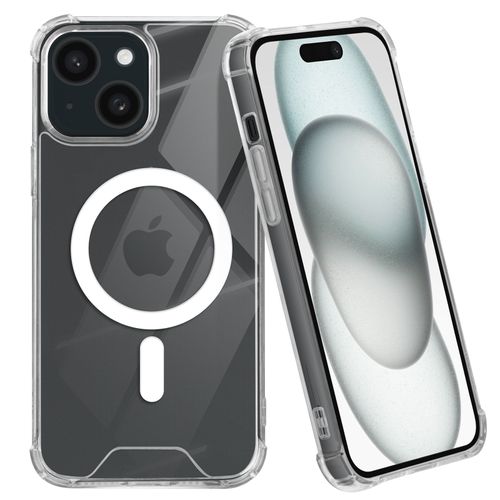 Coque Magsafe Pour Iphone 15 Plus Silicone Gel Coins Renforcés Transparent