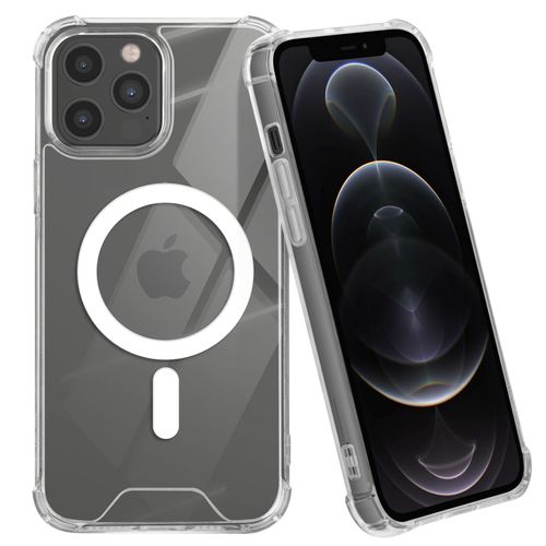 Coque Magsafe Pour Iphone 12 Pro Silicone Gel Coins Renforcés Antichoc Transparent