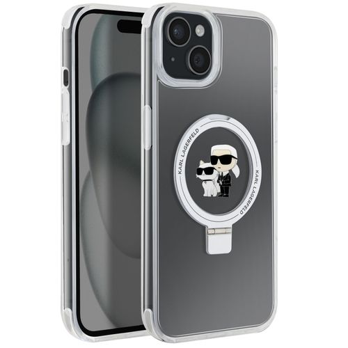 Coque Magsafe Pour Iphone 15 Silicone Gel Coins Renforcés Karl Lagerfeld Transparent