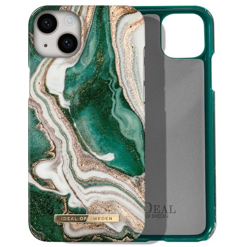 Coque Pour Iphone 14 Plus Marbré Luxe Ultra Fine Golden Jade Marble Ideal Of Sweden Vert Foncé