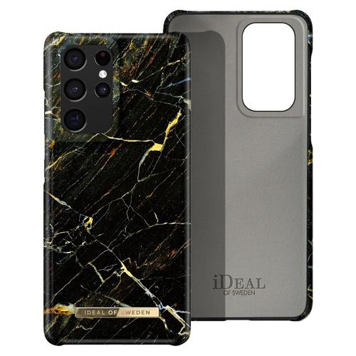 Coque Pour Samsung S21 Ultra Marbré Luxe Fine Port Laurent Marble Ideal Of Swedennoir / Or