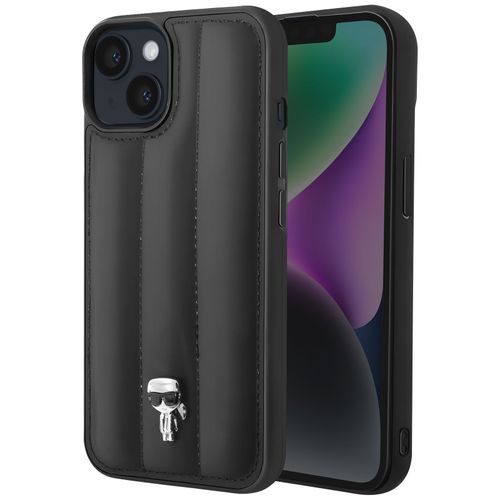 Coque Pour Iphone 14 Plus Dos Cuir Vegan Matelassé Karl Lagerfeld Noir