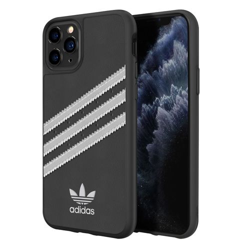 Coque Pour Iphone 11 Pro Max Bords Surélevés 3 Stripes Adidas Blanc / Noir