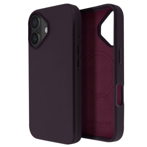 Coque Magsafe Pour Iphone 16 En Cuir Vegan Haute Qualité Violet