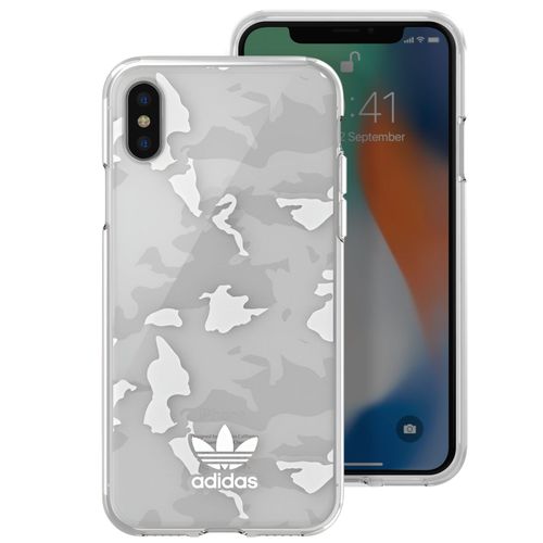 Coque Pour Iphone X Et Xs Silicone Gel Design Fin Adidas Blanc