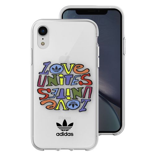 Coque Silicone Pour Iphone Xr Imprimé Love Unites Bords Surélevés Adidas Transparent