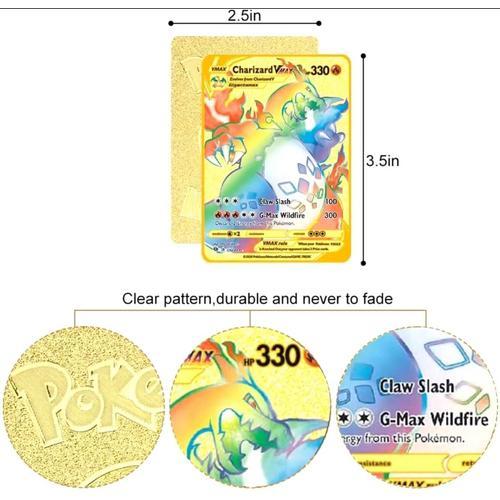 Carte Pokémon Métal Doré Lot De 4 Pièces Version Française Vmax Vstar Gold Card Pikachu Dracaufeu Mew Ectoplasma Carte Collection Métal Enfants Idée Cadeau Noël Anniversaire