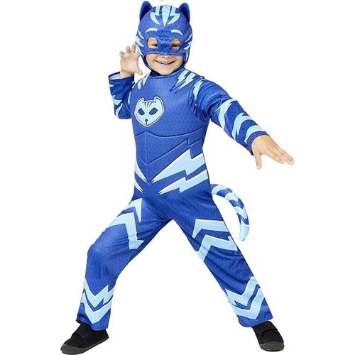 Déguisement Costume Enfant Combinaison Masque Pj Masks Catboy Gid Suit Taille 3-4 Ans - Pjmasques