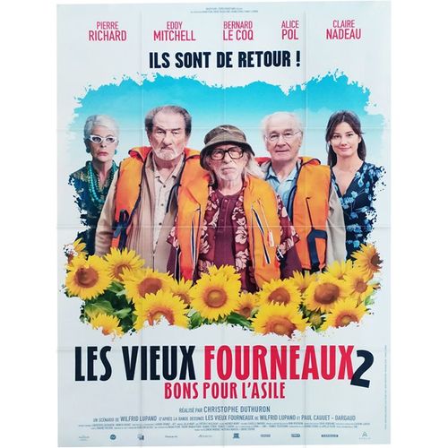Les Vieux Fourneaux 2 : Bons Pour L'asile - Véritable Affiche De Cinéma Pliée - Format 120x160 Cm - De Christophe Duthuron Avec Pierre Richard, Eddy, Alice Pol - 2022