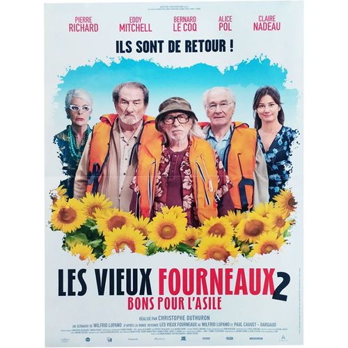 Les Vieux Fourneaux 2 : Bons Pour L'asile - Véritable Affiche De Cinéma Pliée - Format 40x60 Cm - De Christophe Duthuron Avec Pierre Richard, Eddy, Alice Pol - 2022