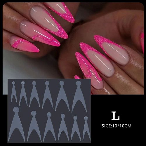 Coussretours en silicone en forme de cristal pour les touristes,formes françaises,guides de ligne rapides,système de duo de moule à ongles pour gel à ongles XR,ensemble de type - Type 12PCS #F