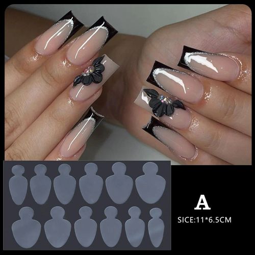 Coussretours en silicone en forme de cristal pour les touristes,formes françaises,guides de ligne rapides,système de duo de moule à ongles pour gel à ongles XR,ensemble de type - Type 12PCS #A