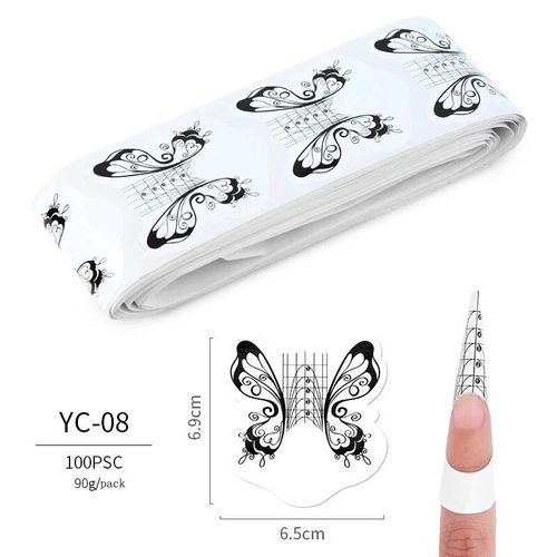 Papier Pour Faux-Ongles Français,100 Pièces,Acrylique,Gel Uv,Extension D'ongles,Création D'autocollants,Guide,Moule,Décalcomanie #H 