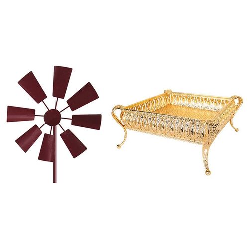 Moulin à vent décoratif en fer rouge, 1 pièce, 1 plateau de boissons pour la maison, assiette de fruits Vintage créative