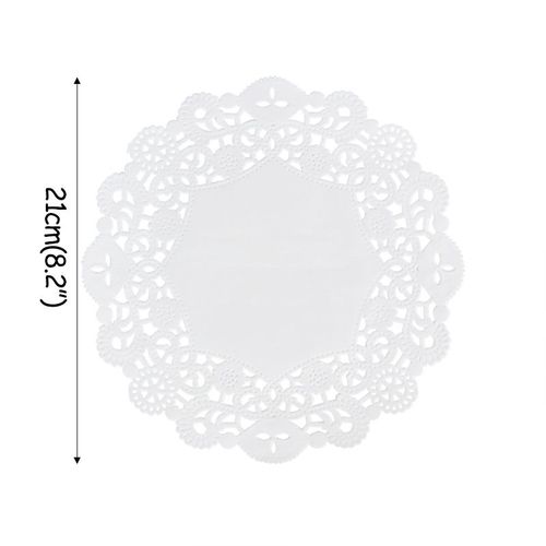 Napperons en papier blanc en dentelle ronde, 200 pièces, décoration pour gâteau, Biscuit cône, fête d'anniversaire, fête prénatale, mariage, emballage de bonbon