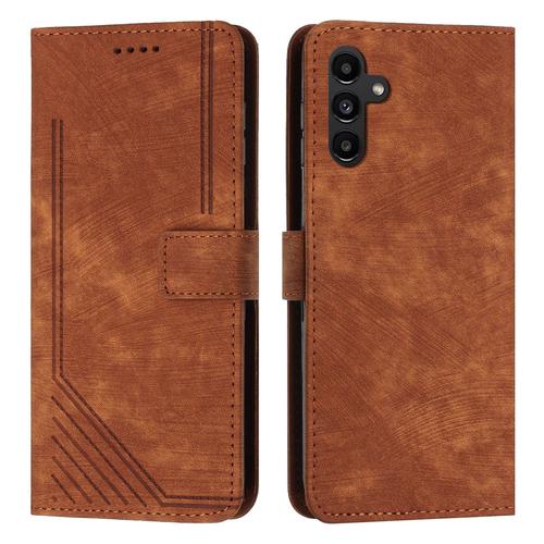 Coque Pour Samsung Galaxy A13 5g,Etui De Samsung Galaxy A13 5g Premium En Cuir Pochette Protection,Étui Pour Samsung Galaxy A13 5g Portefeuille Rabat Clapet Case,Marron