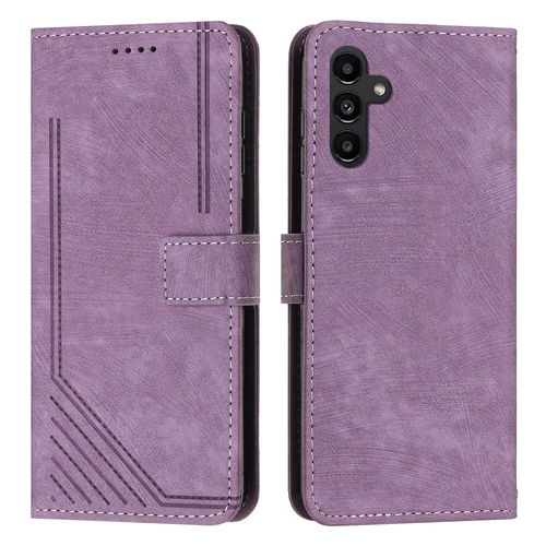 Coque Pour Samsung Galaxy A04/A04s,Etui De Samsung Galaxy A04/A04s Premium En Cuir Pochette Protection,Étui Pour Samsung Galaxy A04/A04s Portefeuille Rabat Clapet Case,Violet