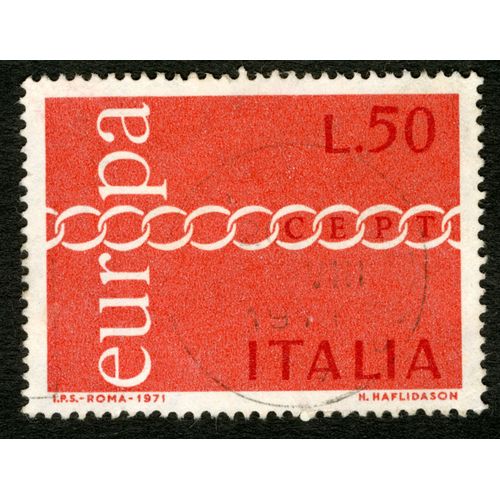 Timbre Oblitéré Italia, Europa, L.50, Cept, Haflidason