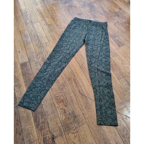 Leggings Vert Kaki Motif Serpent Taille 36 S Tex