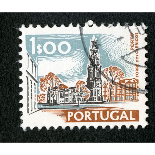 Timbre Oblitéré Portugal, 1s00, Porto, Torre Dos Clerigos